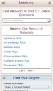 How learn.org looks like on a mobile device such as an iPhone.