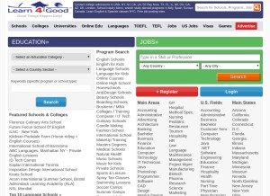 How learn4good.com looks like on a tablet such as an iPad.