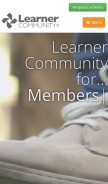 How learnercommunity.com looks like on a mobile device such as an iPhone.