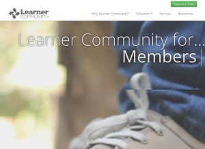 How learnercommunity.com looks like on a tablet such as an iPad.