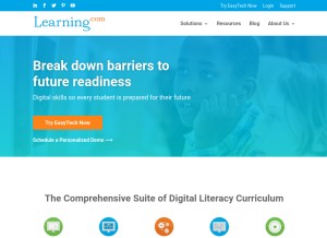 How learning.com looks like on a tablet such as an iPad.