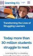 How learningally.org looks like on a mobile device such as an iPhone.