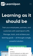 How learnupon.com looks like on a mobile device such as an iPhone.