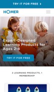 How learnwithhomer.com looks like on a mobile device such as an iPhone.