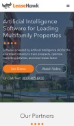 How leasehawk.com looks like on a mobile device such as an iPhone.