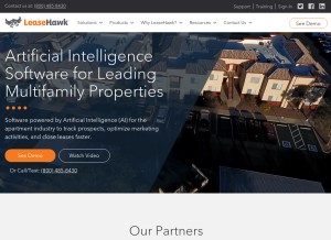 How leasehawk.com looks like on a tablet such as an iPad.