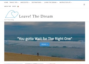 How leavethedream.com looks like on a tablet such as an iPad.