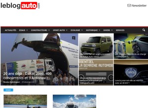 How leblogauto.com looks like on a tablet such as an iPad.