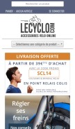 How lecyclo.com looks like on a mobile device such as an iPhone.