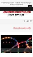 How ledchristmaslighting.com looks like on a mobile device such as an iPhone.