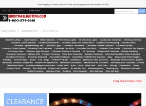 How ledchristmaslighting.com looks like on a tablet such as an iPad.