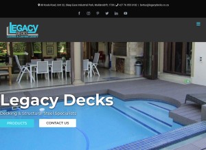 How legacydecks.co.za looks like on a tablet such as an iPad.