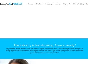 How legalconnect.com looks like on a tablet such as an iPad.