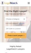 How legalmatch.com looks like on a mobile device such as an iPhone.