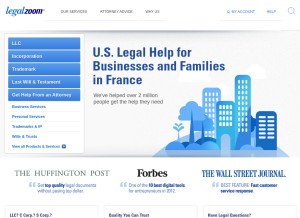 How legalzoom.com looks like on a tablet such as an iPad.