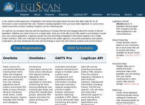 How legiscan.com looks like on a tablet such as an iPad.