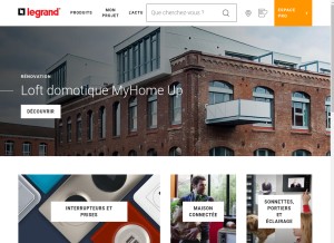How legrand.fr looks like on a tablet such as an iPad.