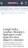 How lehighvalleylive.com looks like on a mobile device such as an iPhone.