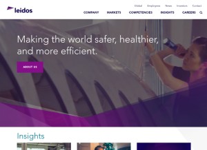 How leidos.com looks like on a tablet such as an iPad.