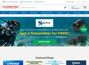 How leisurepro.com looks like on a tablet such as an iPad.