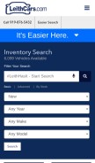 How leithcars.com looks like on a mobile device such as an iPhone.