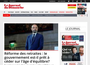 How lejdd.fr looks like on a tablet such as an iPad.