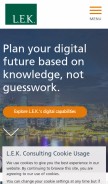 How lek.com looks like on a mobile device such as an iPhone.