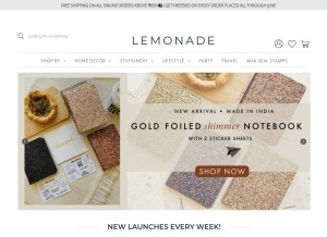 How lemonadeindia.com looks like on a tablet such as an iPad.