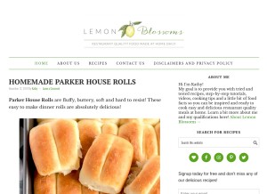 How lemonblossoms.com looks like on a tablet such as an iPad.