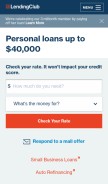How lendingclub.com looks like on a mobile device such as an iPhone.