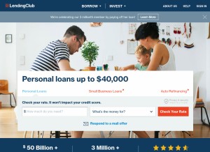 How lendingclub.com looks like on a tablet such as an iPad.