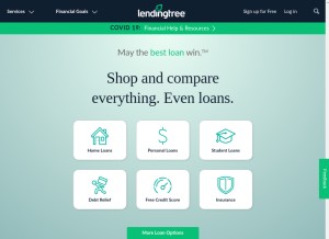 How lendingtree.com looks like on a tablet such as an iPad.