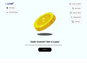 How lenditt.com looks like on a tablet such as an iPad.