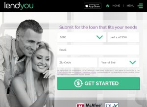 How lendyou.com looks like on a tablet such as an iPad.