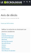How lenecrologue.com looks like on a mobile device such as an iPhone.