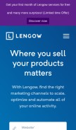 How lengow.com looks like on a mobile device such as an iPhone.