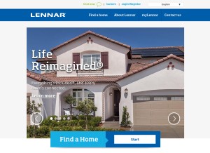 How lennar.com looks like on a tablet such as an iPad.