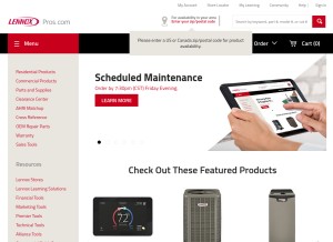 How lennoxpros.com looks like on a tablet such as an iPad.