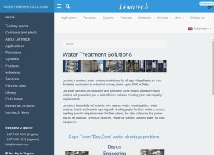 How lenntech.com looks like on a tablet such as an iPad.