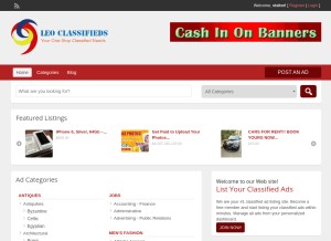 How leoclassifieds.com looks like on a tablet such as an iPad.
