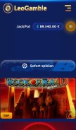 How leogamble.com looks like on a mobile device such as an iPhone.