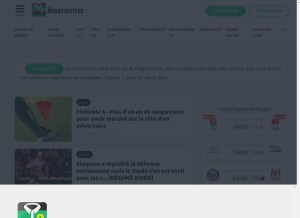 How lerugbynistere.fr looks like on a tablet such as an iPad.