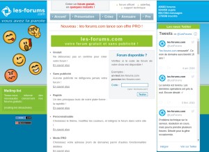 How les-forums.com looks like on a tablet such as an iPad.