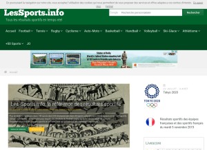 How les-sports.info looks like on a tablet such as an iPad.