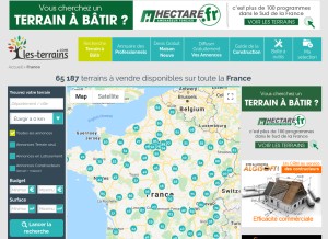 How les-terrains.com looks like on a tablet such as an iPad.