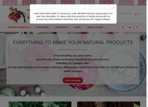 How lesamesfleurs.com looks like on a tablet such as an iPad.