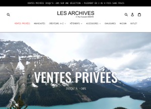 How lesarchives-shop.com looks like on a tablet such as an iPad.