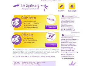 How lescigales.org looks like on a tablet such as an iPad.