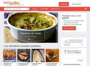 How lesfoodies.com looks like on a tablet such as an iPad.