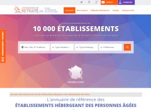 How lesmaisonsderetraite.fr looks like on a tablet such as an iPad.